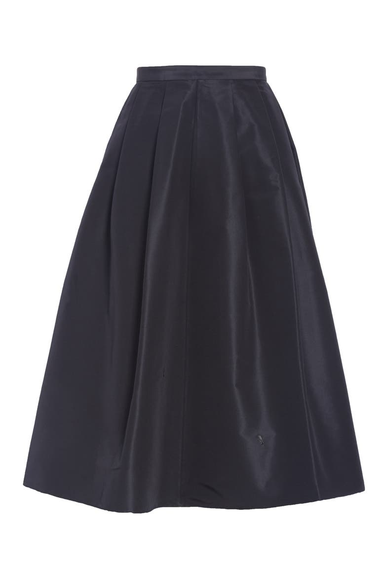 Silk Faille Full Skirt, Alternate, color, DARK NAVY