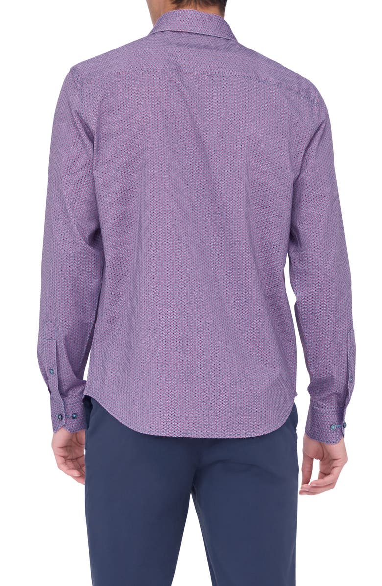 Bugatchi James OoohCotton<sup>®</sup> Geo Print Button-Up Shirt, Alternate, color, 