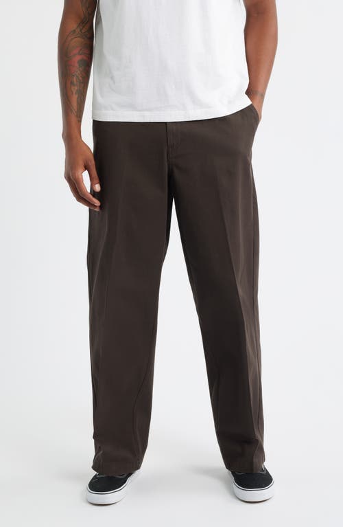 Dickies 248 Flat Front Cotton Work Pants In Brown