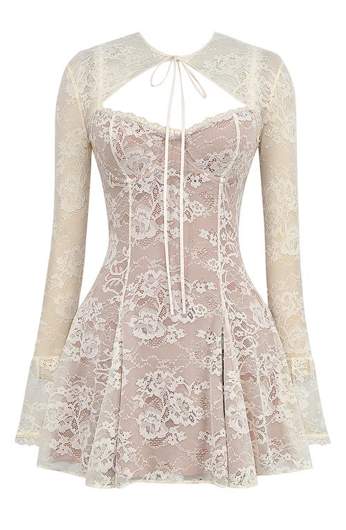 House Of Cb Alice Underwire Lace Minidress & Bolero In White