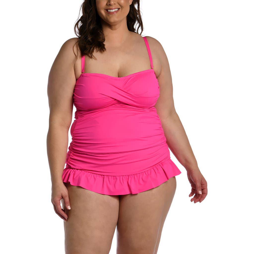 La Blanca Island Goddess Twist Tankini Top In Pink