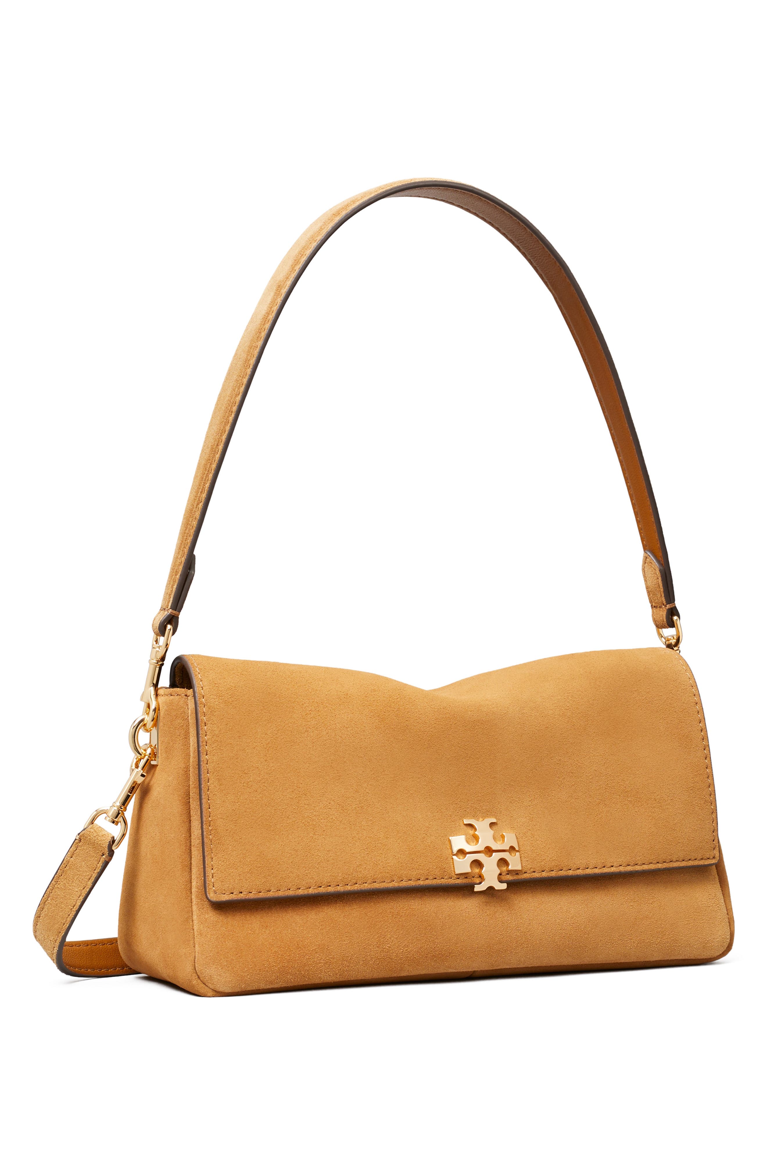 Tory Burch Small Charlie Shoulder Bag, Alternate, color, Toffee