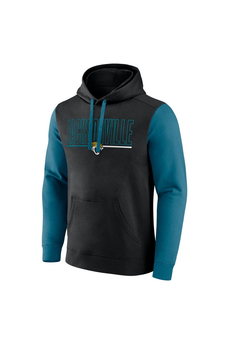 Men's Fanatics Black/Teal Jacksonville Jaguars Outline Pullover Hoodie, Alternate, color, Black