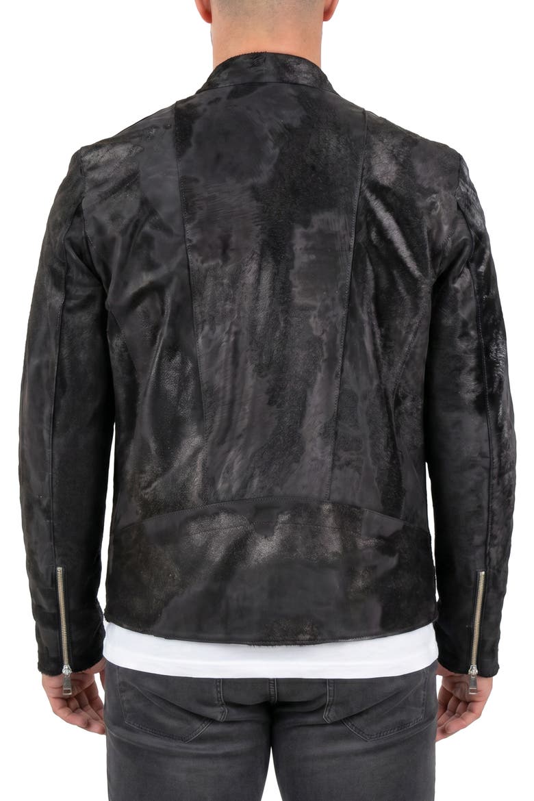 Captain Leather Jacket, Alternate, color, BLACK