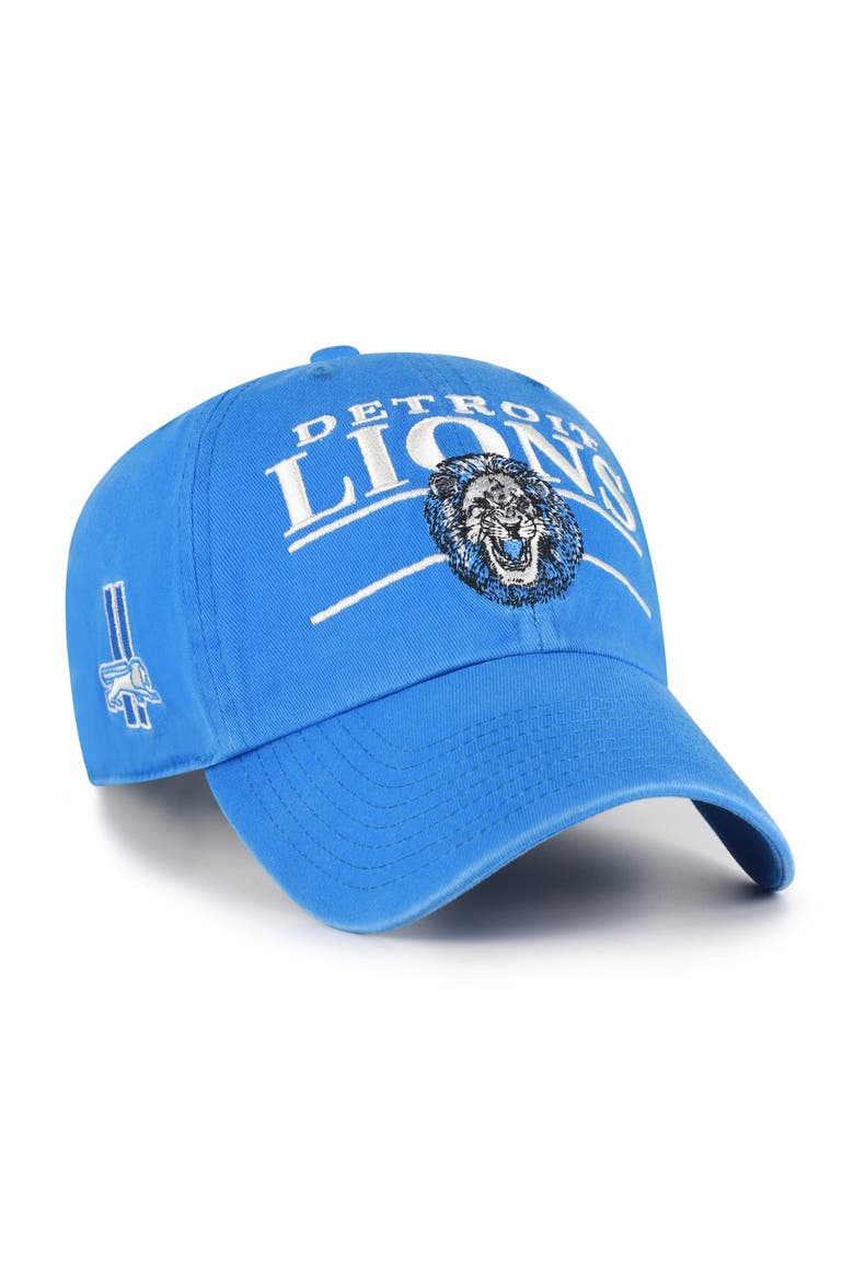 Men's '47 Blue Detroit Lions Throwback Graphic Clean Up Adjustable Hat, Main, color, Blue