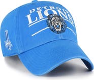 '47 Men's '47 Blue Detroit Lions Throwback Graphic Clean Up Adjustable Hat