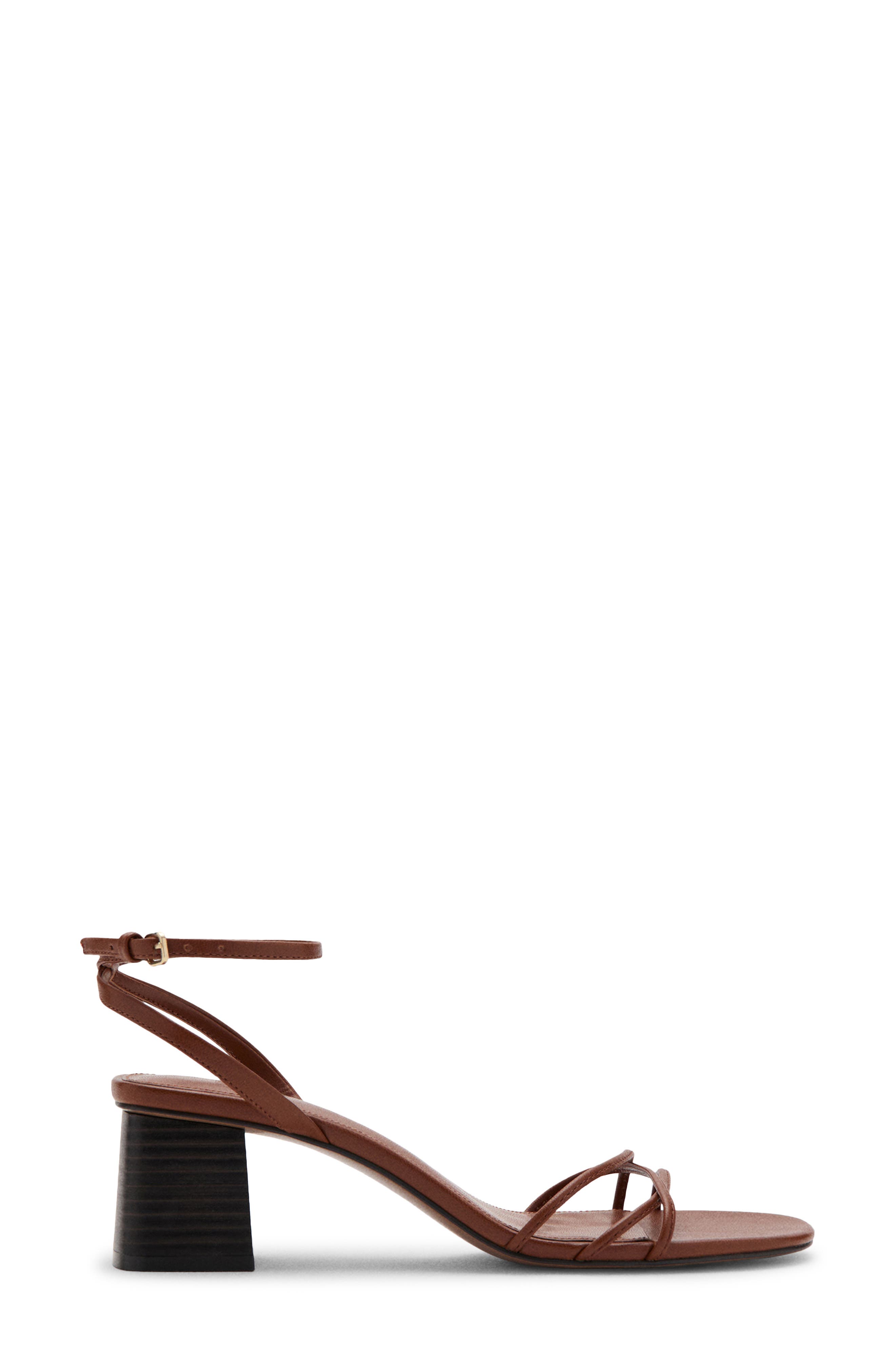 MANGO Ankle Strap Sandal, Alternate, color, Leather