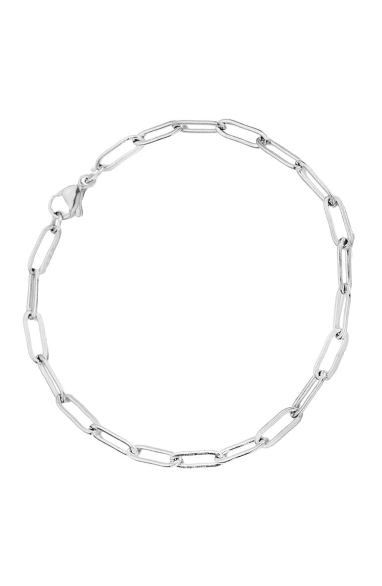 Donatello Gian Sterling Silver Paperclip Bracelet, Main, color, Silver