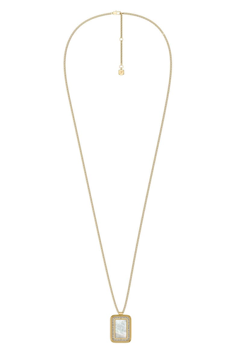 Raquel Mother of Pearl Spinning Pendant Necklace, Alternate, color, GOLD