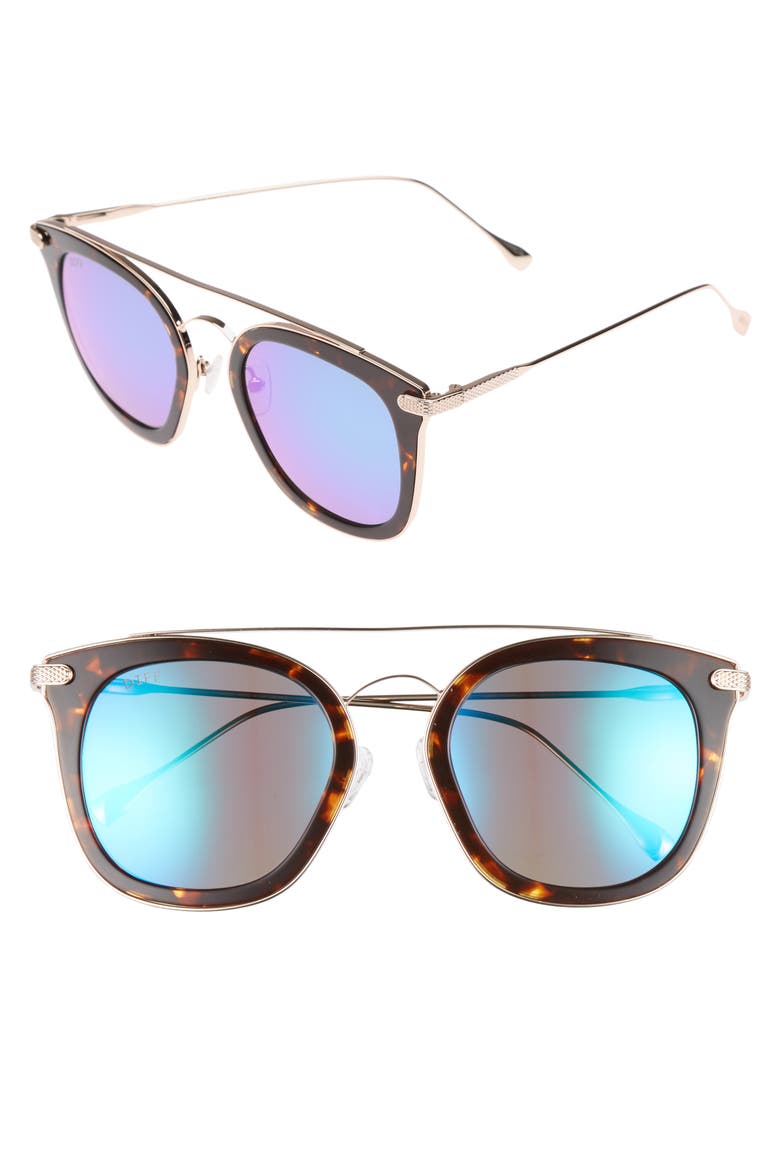 Zoey 51mm Polarized Sunglasses, Main, color, TORTOISE/ BLUE
