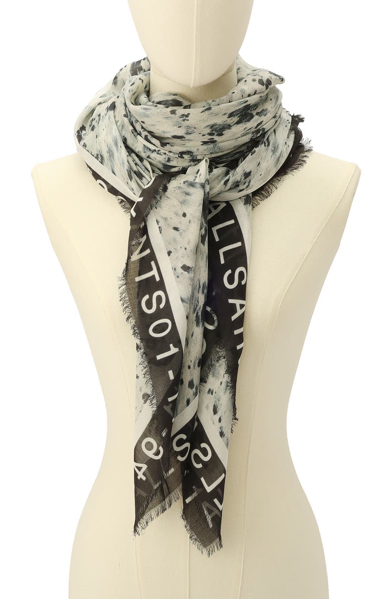 AllSaints Canter Large Square Scarf, Alternate, color, Ecru White