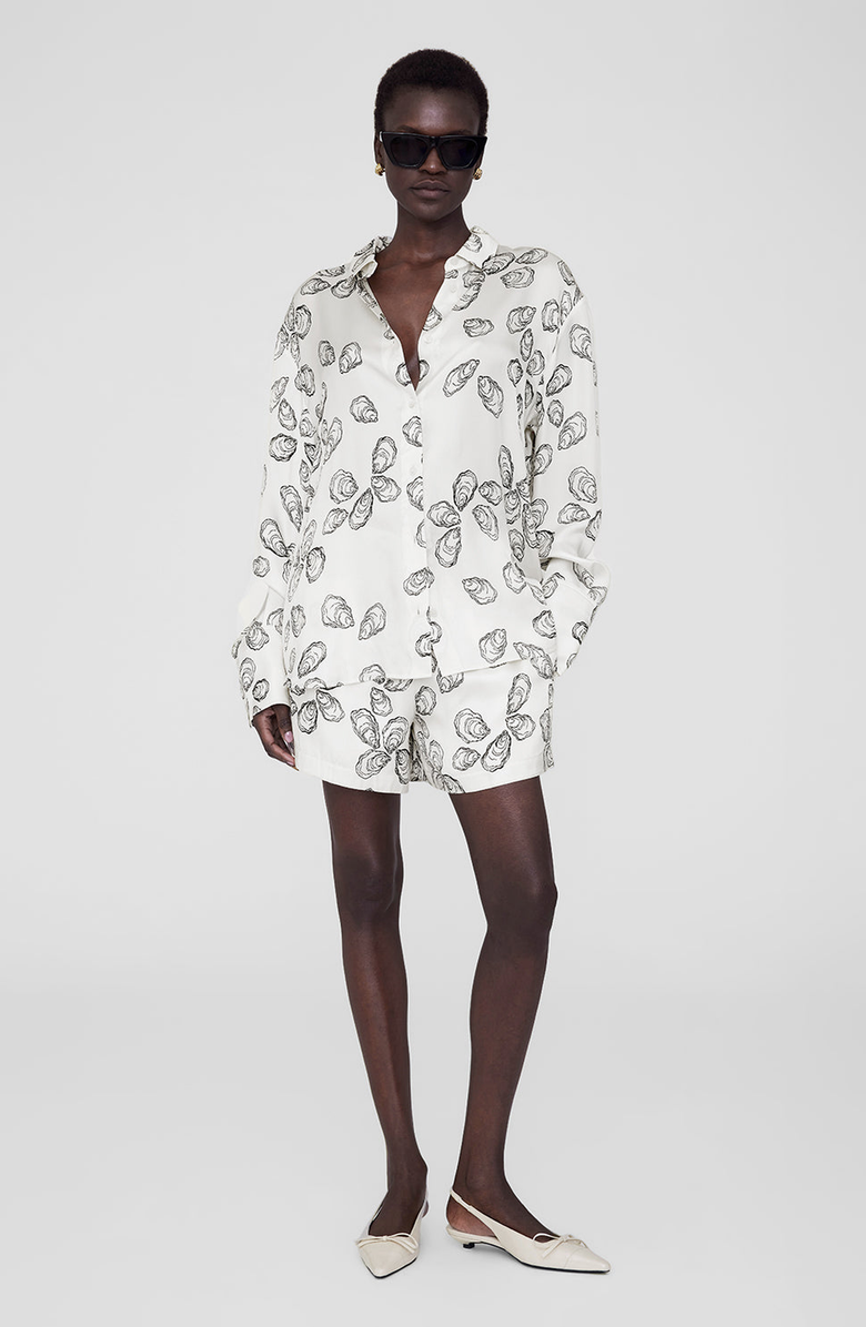 ANINE BING Bone Oyster Kam Short, Alternate, color, Bone Oyster