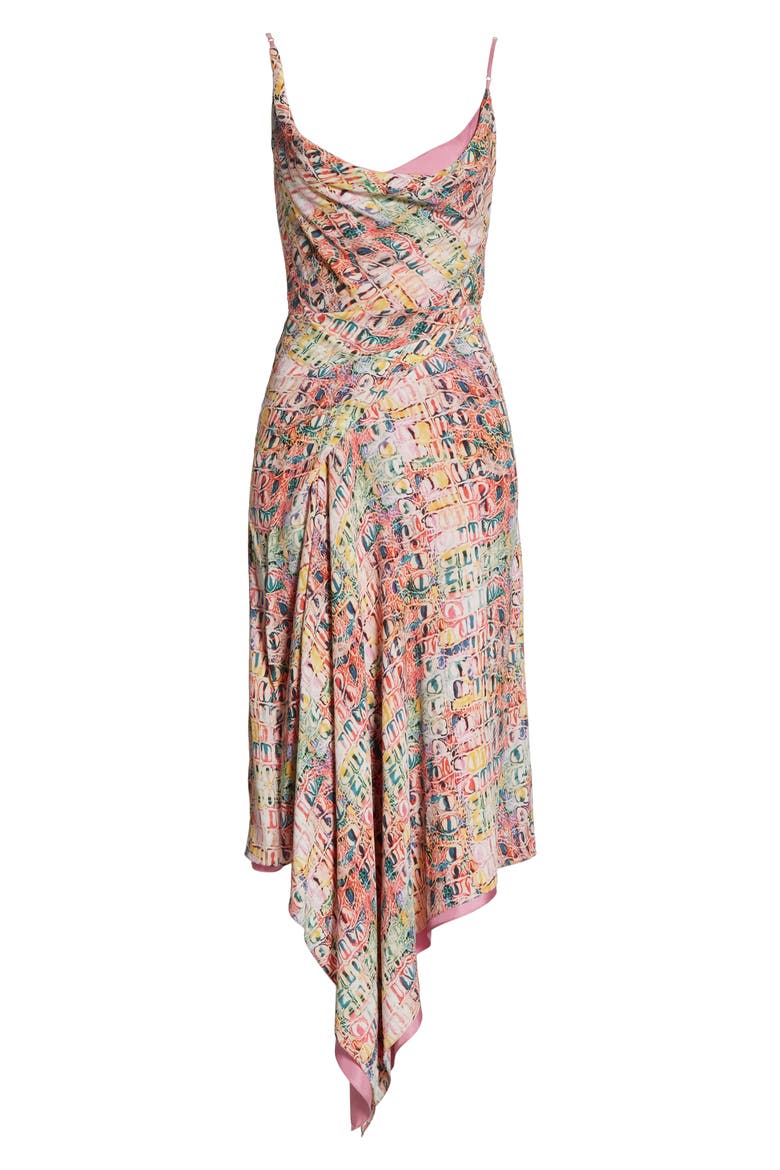 Drape Neck Print Crepe Slipdress, Alternate, color, CROCO PRINT