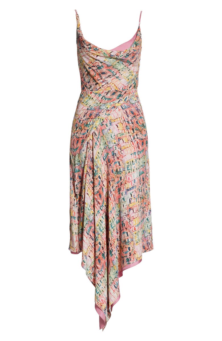 Sies Marjan Drape Neck Print Crepe Slipdress, Alternate, color, 