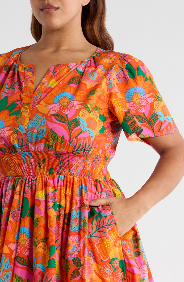 SUGARLIPS Idalia Floral Miller Minidress, Alternate, color, Orange-Floral