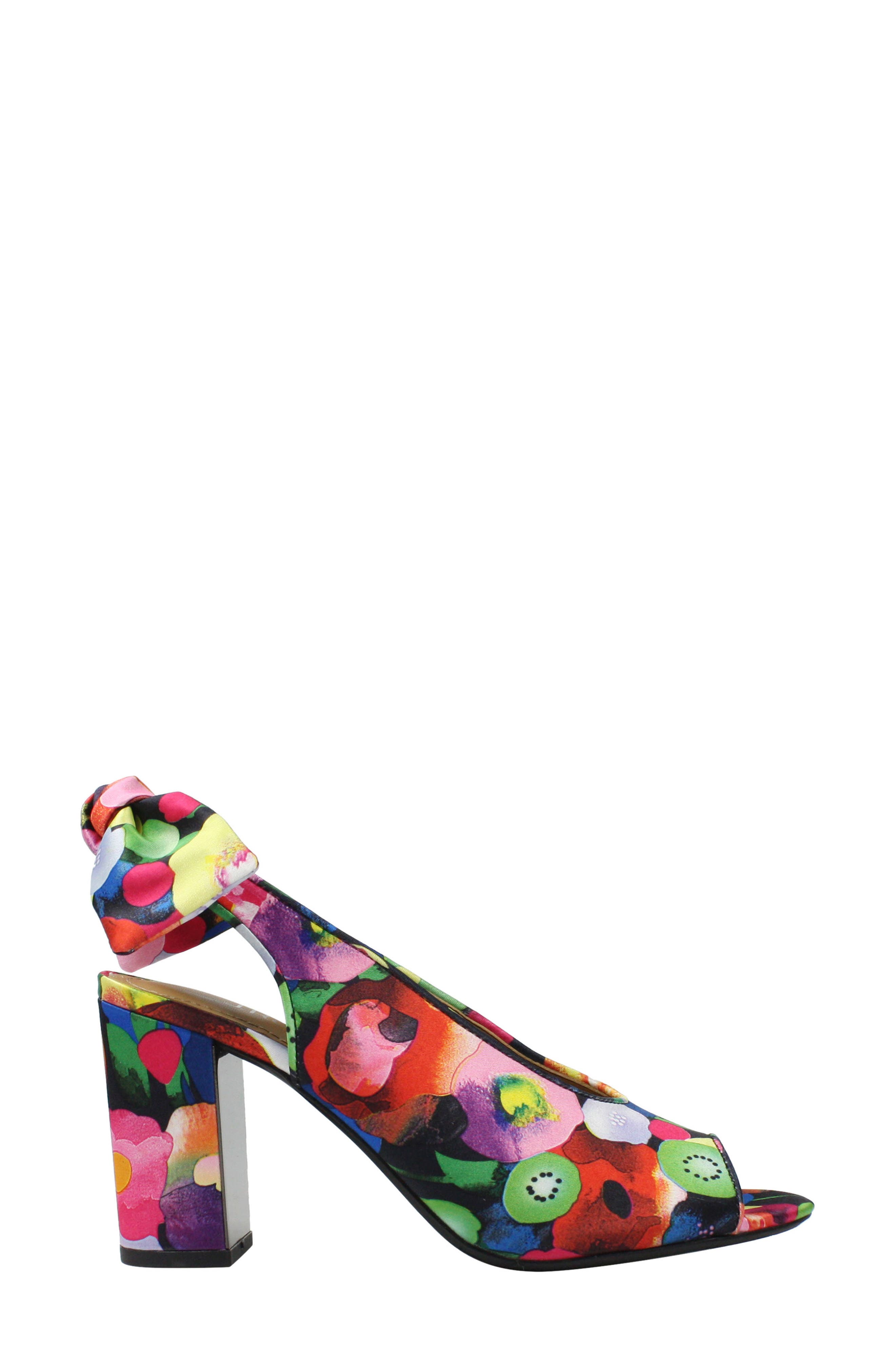 Brietta Bow Slingback Sandal, Alternate, color, BRIGHT FLORAL FABRIC