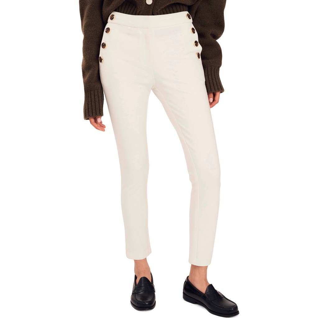 Derek Lam 10 Crosby Kelis Ankle Straight Leg Sailor Pants In Soft White