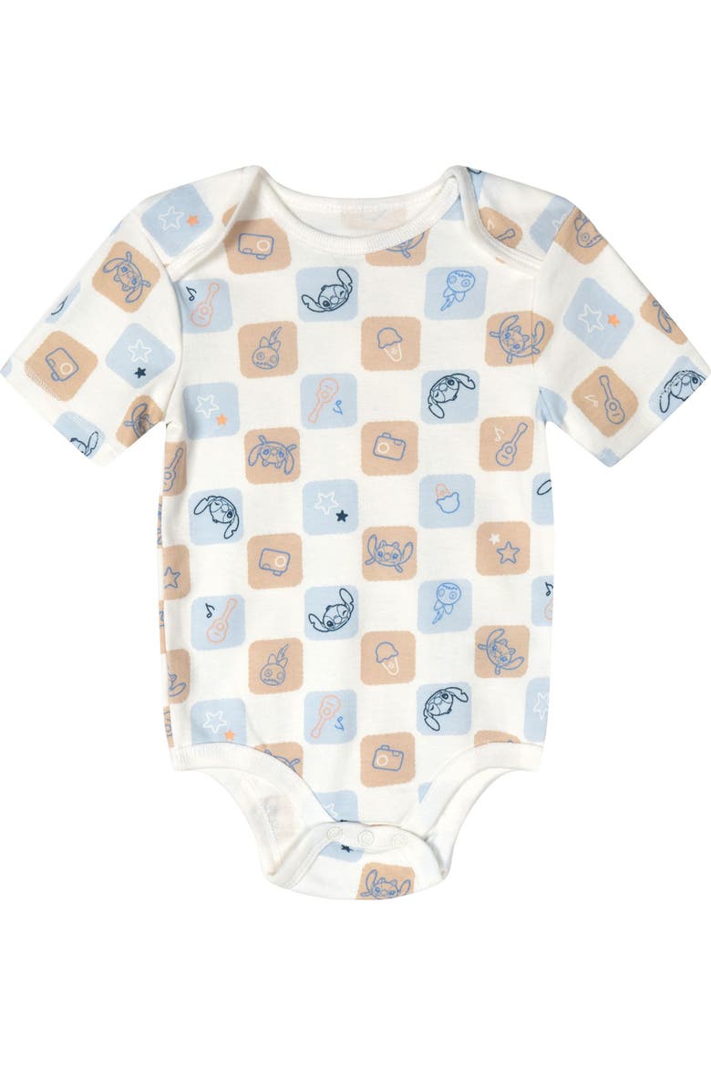 Lilo & Stitch Boys' 5-Pack Short Sleeve Bodysuits, Alternate, color, Stitch Pastel Multi