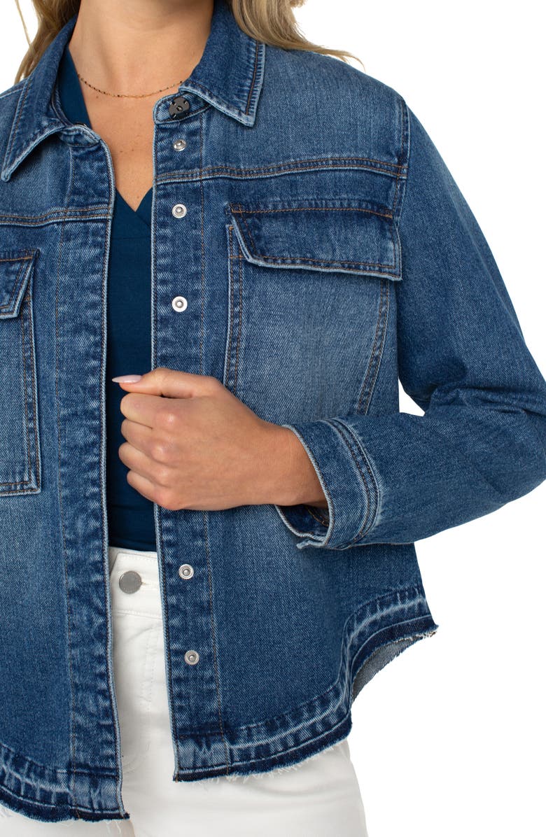 Liverpool Los Angeles Split Back Denim Shirt Jacket, Alternate, color, 