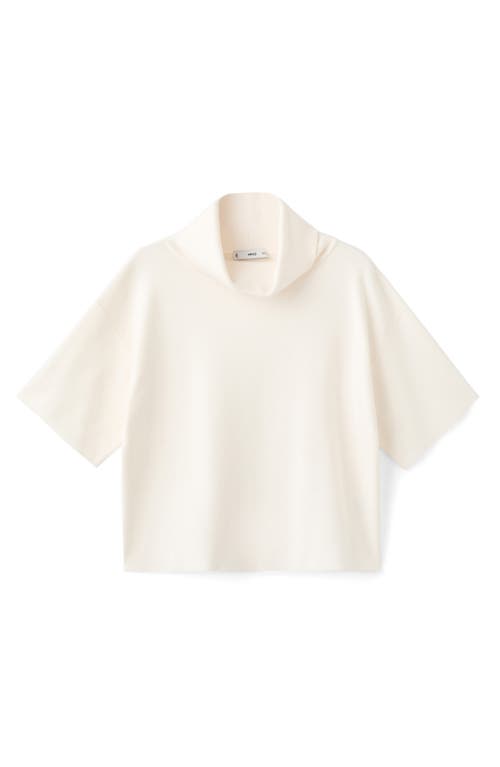 Mango Short Sleeve Turtleneck Sweater In Neutral