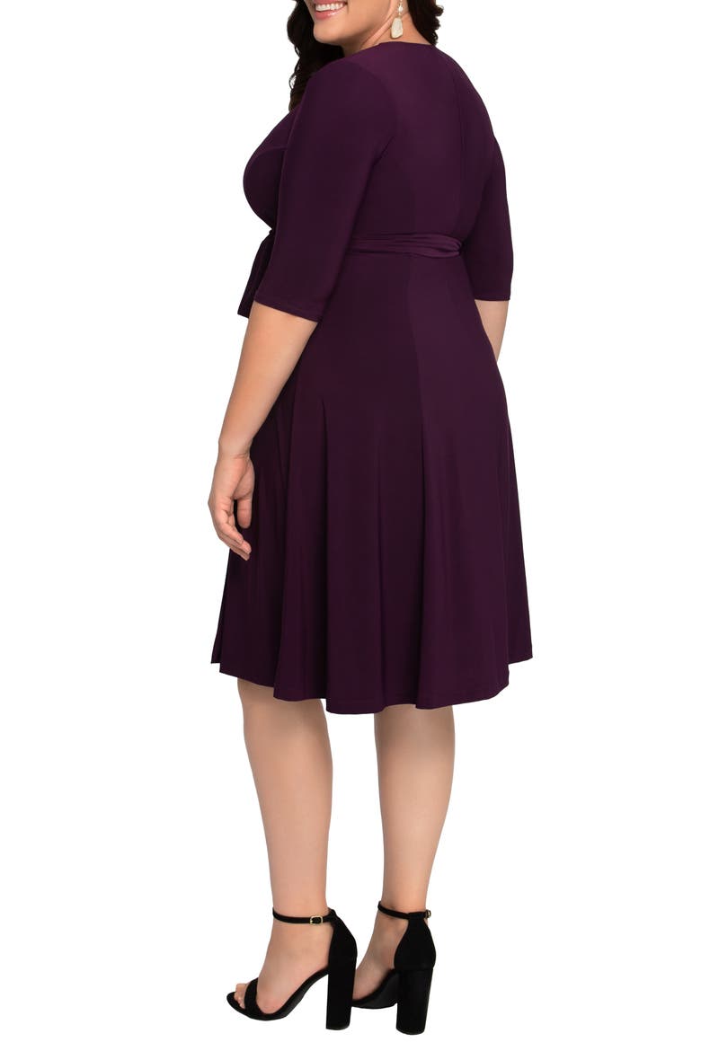 Essential Wrap Dress, Alternate, color, PLUM PASSION