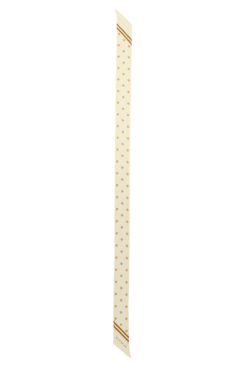 Polka Dot Silk Skinny Scarf, Alternate, color, CHALK