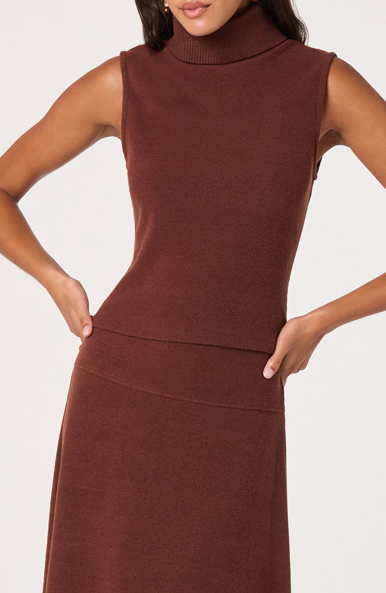 ASTR the Label Sleeveless Turtleneck Sweater, Main, color, Dark Rust