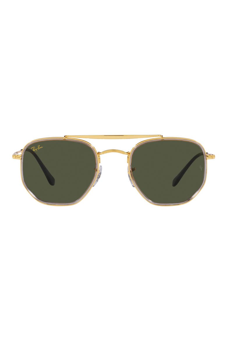 52mm Irregular Aviator Sunglasses, Main, color, YELLOW