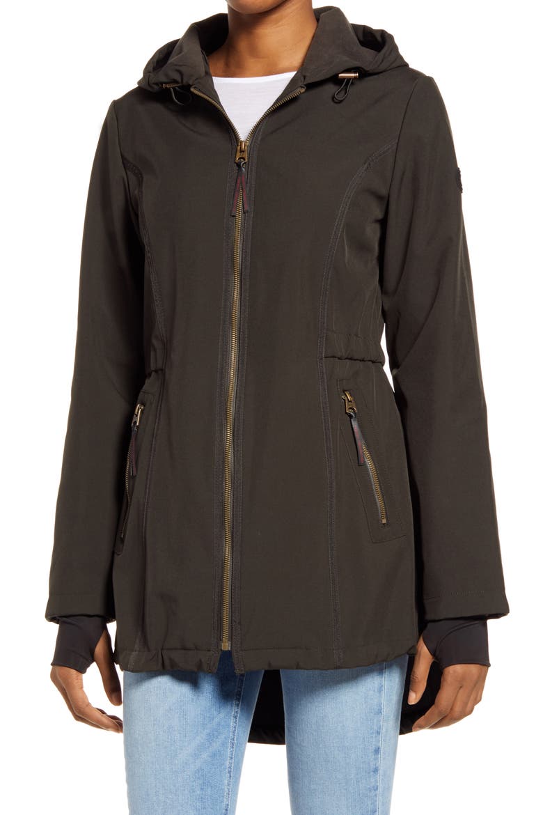 Hooded Jersey Bib Raincoat, Alternate, color, OLIVE