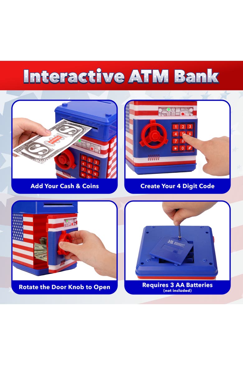 All-American Electronic Piggy Bank, Alternate, color, Red, White and Blue