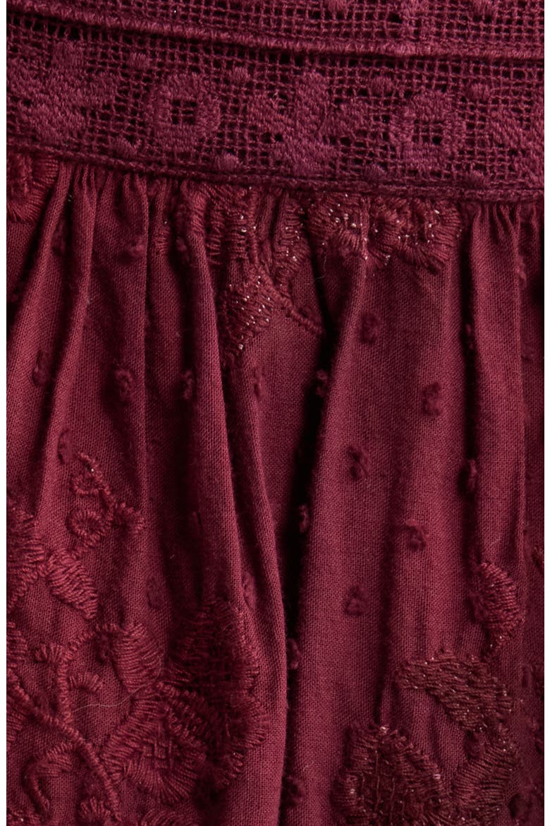 Anwen Embroidered Miniskirt, Alternate, color, FADED MERLOT