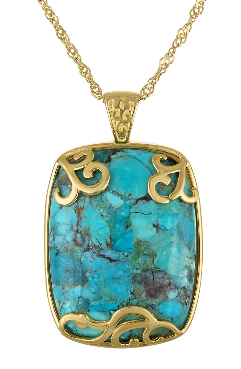 FZN Composite Turquoise Pendant Necklace, Main, color, Yellow