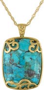 FZN Composite Turquoise Pendant Necklace