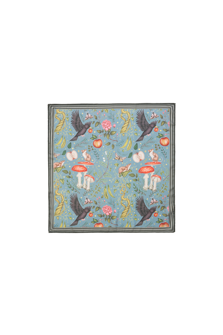 Catherine Rowe's Into The Woods Square Scarf Teal, Main, color, Teal