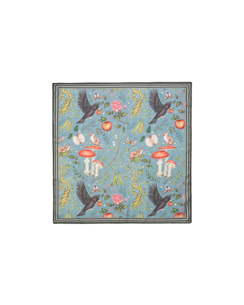 Catherine Rowe's Into The Woods Square Scarf Teal