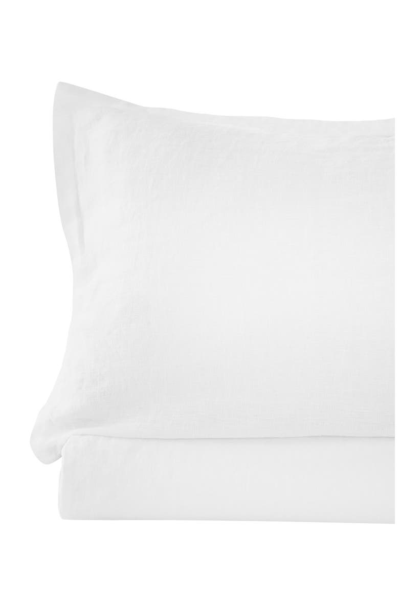 Linen Duvet Set, Alternate, color, WHITE