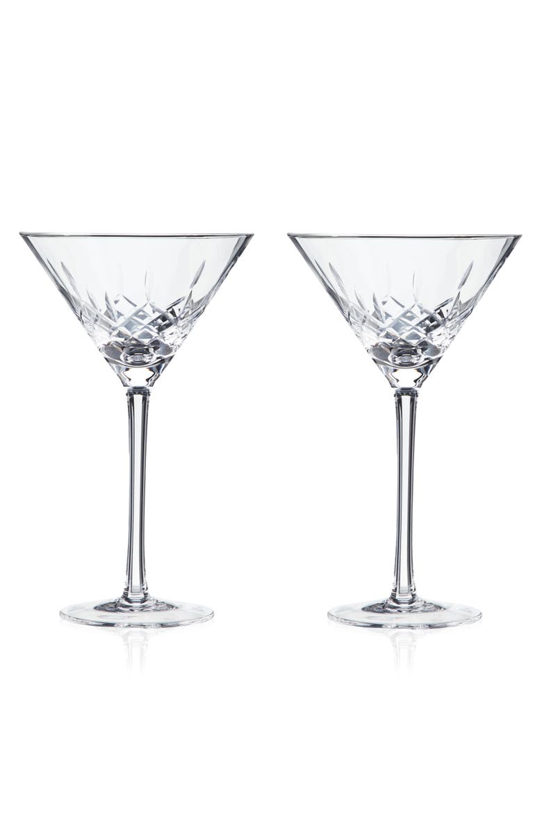 Viski Admiral Crystal Martini Glasses Set of 2, Main, color, Clear