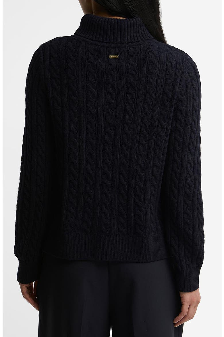 Ambleside Cable Knit Turtleneck Sweater, Alternate, color, NAVY