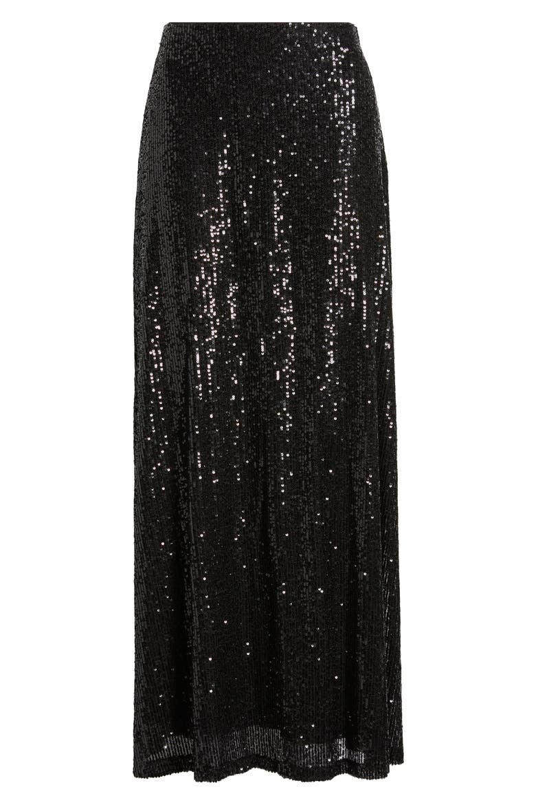 Sequin Maxi Skirt, Alternate, color, ANNE BLACK