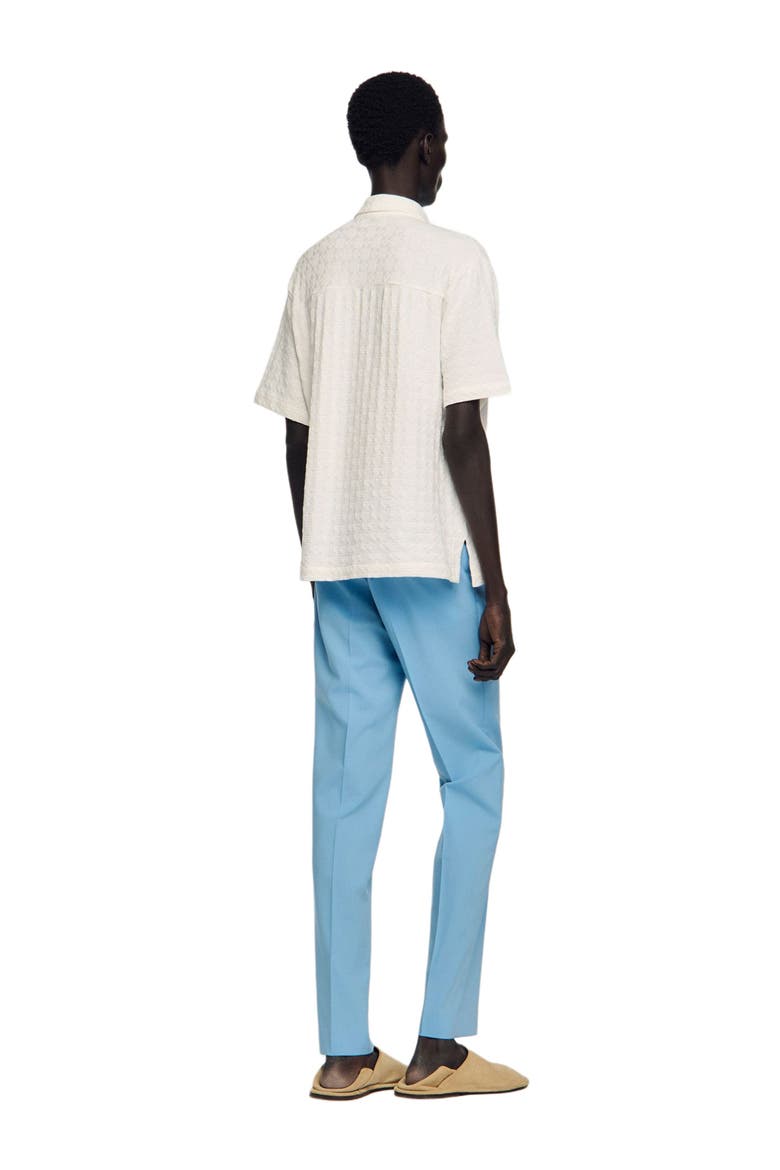 Square Cross cotton jacquard shirt, Alternate, color, White