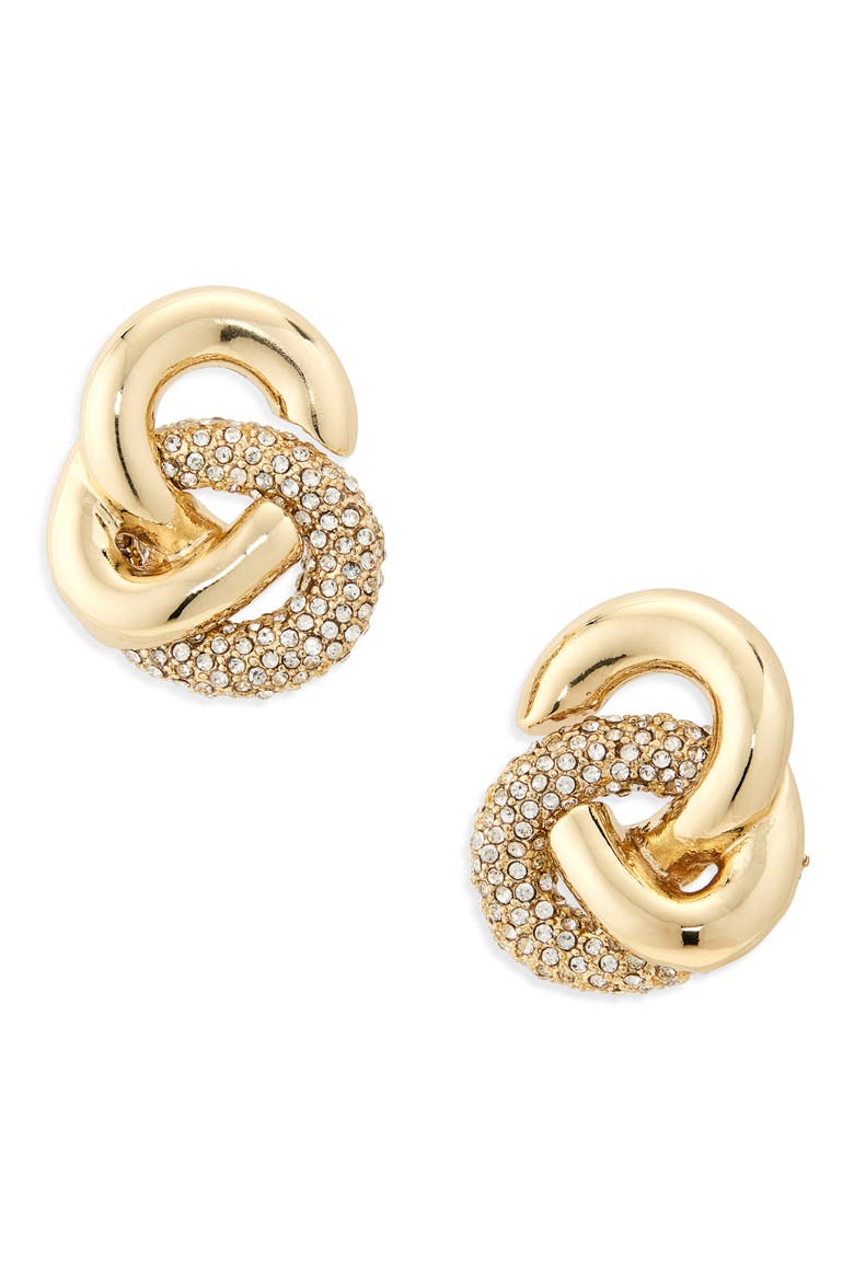 Madeline Knot Earrings, Main, color, CLEAR GOLD