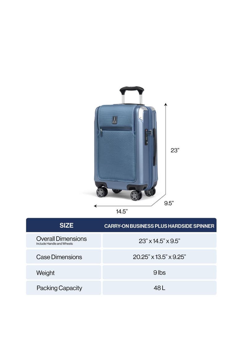 Platinum Elite Hardside Expandable 21" Carry On, Fits up to 15.6" Laptop, Alternate, color, Shadow Black