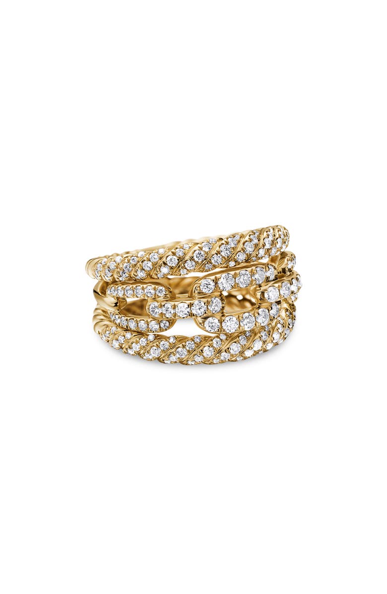 David Yurman Stax Diamond Stack Ring, Alternate, color, Yellow Gold