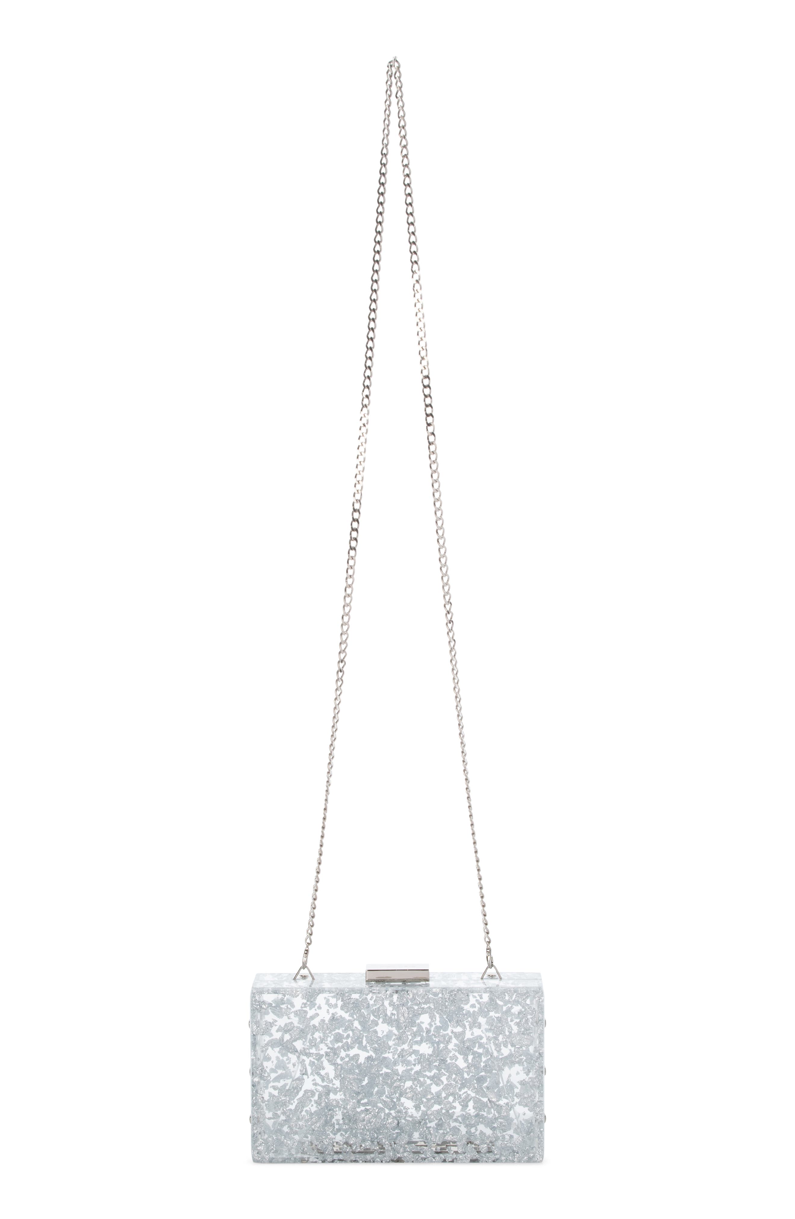 Olga Berg Carmella Foil-Flecked Box Clutch, Alternate, color, 