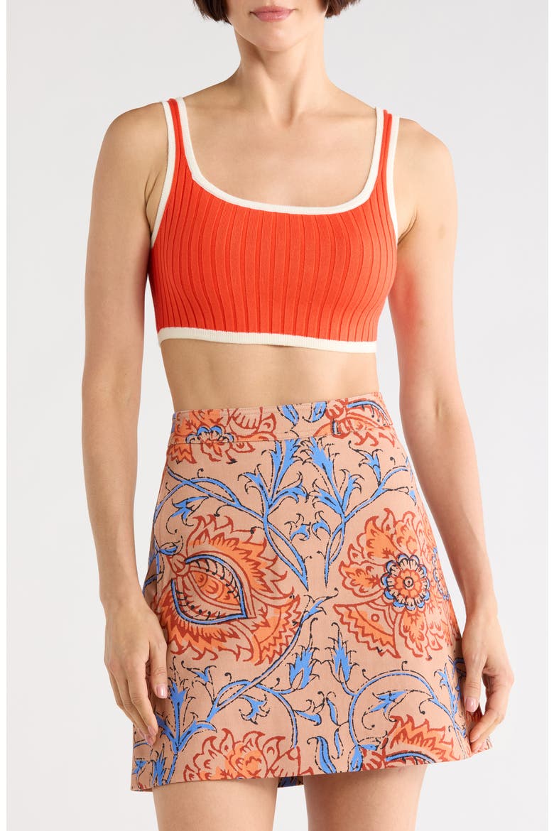 Ribbed Bralette, Main, color, ORANGE