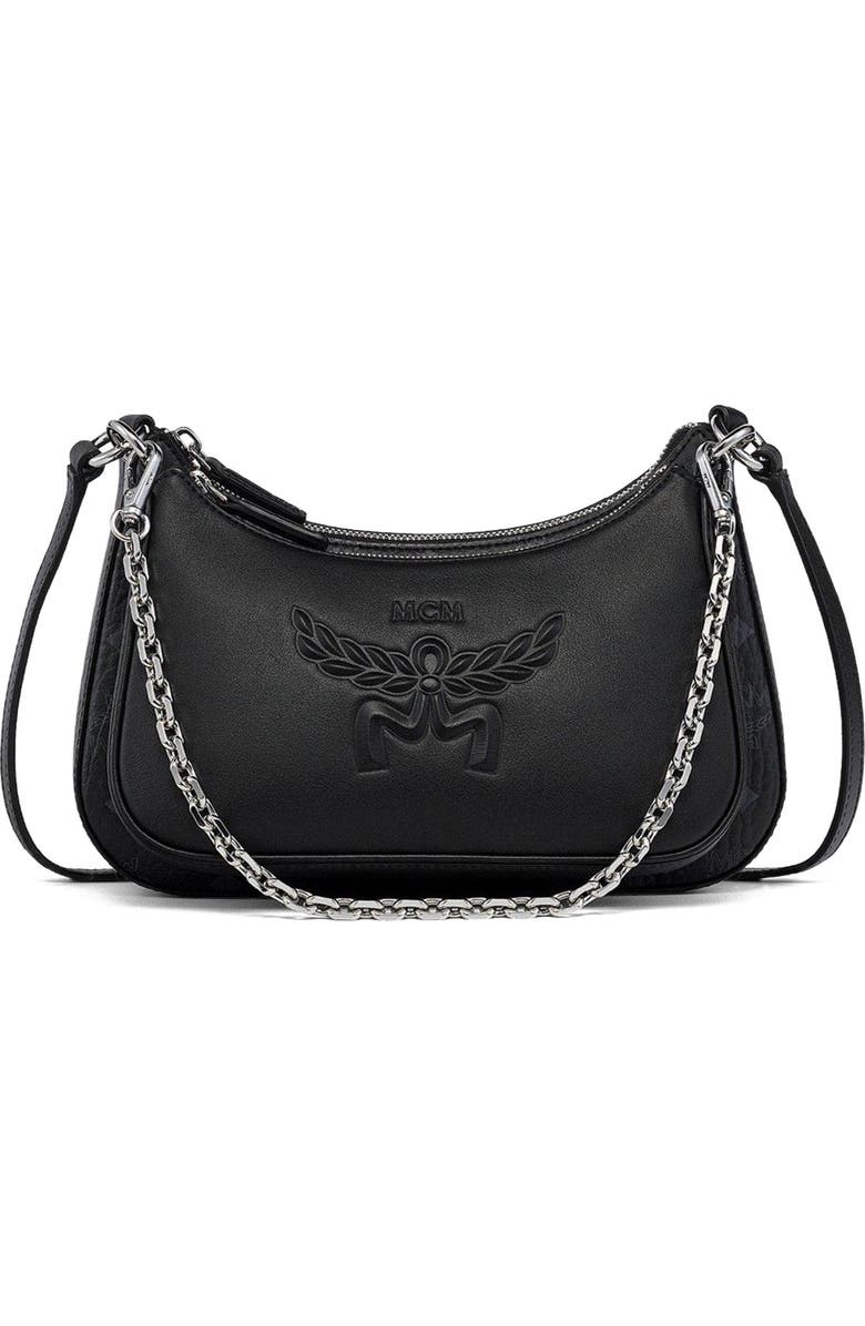 MCM Aren Duo Hobo in Visetos, Main, color, Black