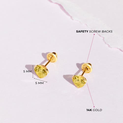 Shop In Season Jewelry 14k Birthstone Cubic Zirconia Heart Earrings In November