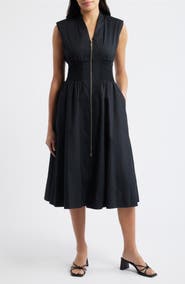 Vince Camuto Sleeveless Cotton Midi Dress