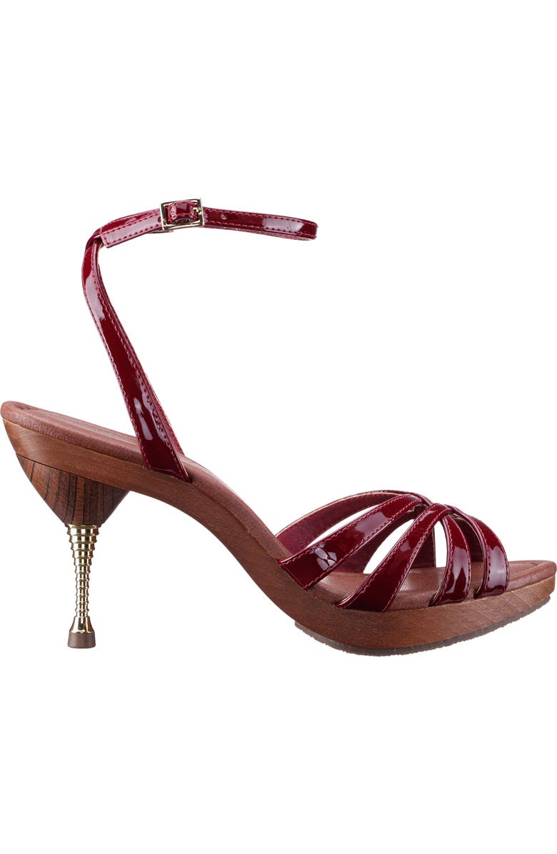 Nina Remi Ankle Strap Platform Sandal, Alternate, color, Bordo
