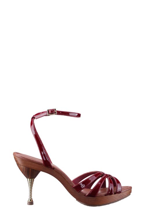 Nina Remi Ankle Strap Platform Sandal In Bordo